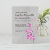 Invitations Vintages de mariage d'orchidées de Den (Debout devant)