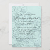 Invitations vintages de mariage floral (Dos)