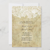 Invitations Vintages de mariage floral (Devant)