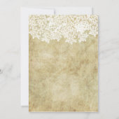 Invitations Vintages de mariage floral (Dos)