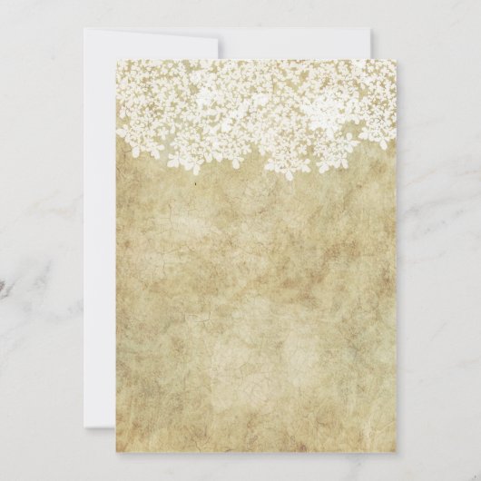 Invitations Vintages de mariage floral (Dos)