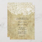 Invitations Vintages de mariage floral (Devant / Derrière)