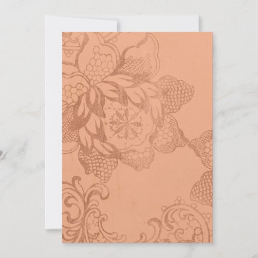 Invitations vintages de mariage floral (Devant)