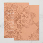 Invitations vintages de mariage floral (Devant / Derrière)
