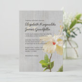 Invitations vintages de mariage Hibiscus (Debout devant)