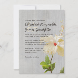 Invitations vintages de mariage Hibiscus