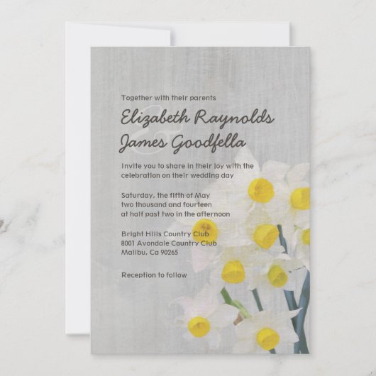 Invitations Vintages de mariage Jonquil (Devant)