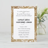 Invitations Vintages de mariage sur papier et dent (Debout devant)