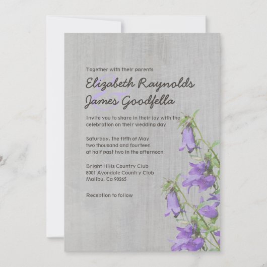 Invitations Vintages de mariage Trachelium (Devant)