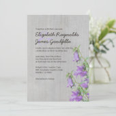 Invitations Vintages de mariage Trachelium (Debout devant)