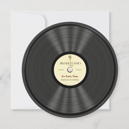 Invitations vintages de partie de disque vinyle de (Devant)