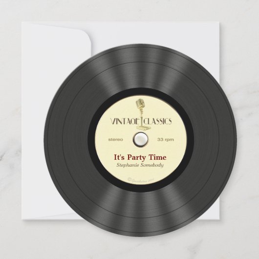 Invitations vintages de partie de disque vinyle de (Devant)