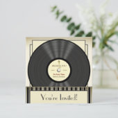 Invitations vintages de partie de disque vinyle de (Debout devant)