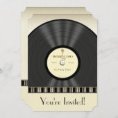 Invitations vintages de partie de disque vinyle de (Devant / Derrière)