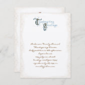 Invitations vintages de salutations de remerciemen (Devant / Derrière)