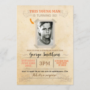 Invitations vintages de surprise de style