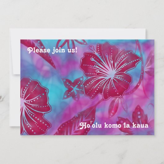 Invitations vintages du Batik Luau balinais (Devant)