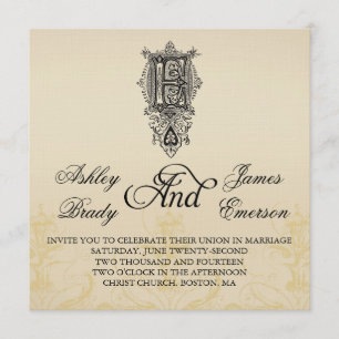 Invitations vintages élégantes de mariage du