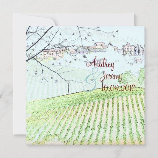 Invitations Vintages et toscanes à votre mariage (Devant)