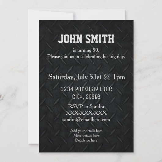 Invitations vintages faites sur commande (Dos)