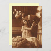 Invitations Vintages Fiançailles de deux ans (Devant / Derrière)