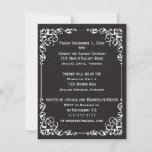 Invitations vintages fleuris de poème de dîner de (Dos)