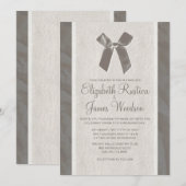Invitations vintages grises de mariage d'arc et de (Devant / Derrière)