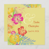 Invitations Vintages/Leis/Luau/hibiscusWedding (Devant / Derrière)