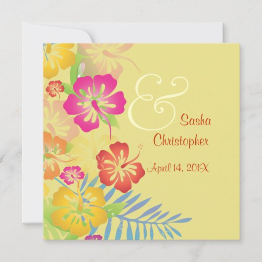 Invitations Vintages/Leis/Luau/hibiscusWedding (Devant)