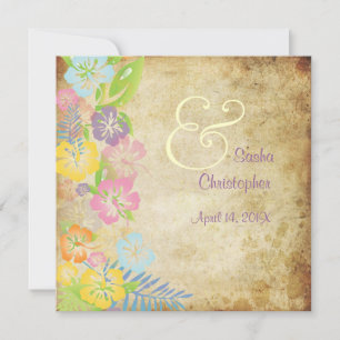 Invitations Vintages/Leis/Luau/hibiscusWedding