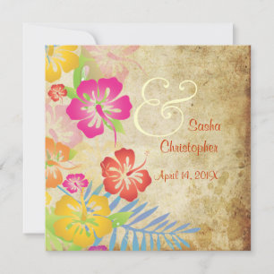 Invitations Vintages/Leis/Luau/hibiscusWedding