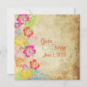 Invitations Vintages/Leis/Luau/hibiscusWedding