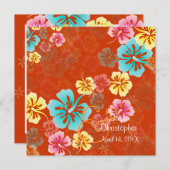 Invitations Vintages/Leis/Luau/hibiscusWedding (Devant / Derrière)
