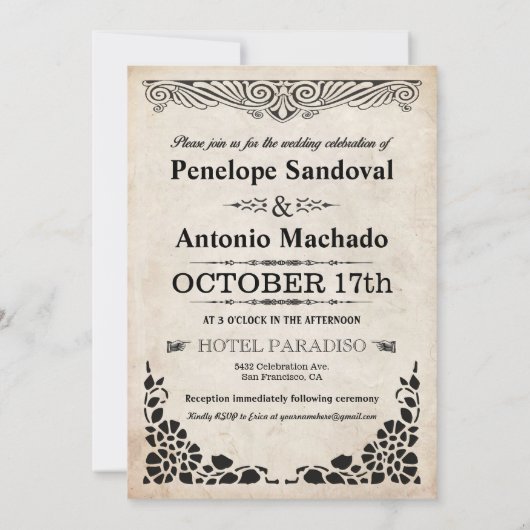 Invitations vintages Nautiques (Dos)