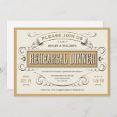 Invitations vintages occidentales de dîner de (Devant / Derrière)