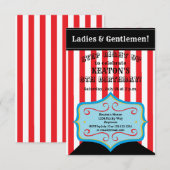 Invitations vintages personnalisées de partie de (Devant / Derrière)