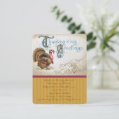 Invitations vintages pour le dîner d'action de grâ (Debout devant)