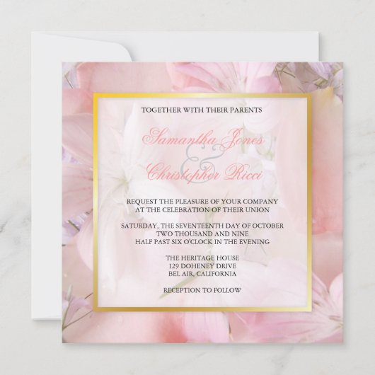 Invitations Vintages + Romantic Floral Wedding (Devant)