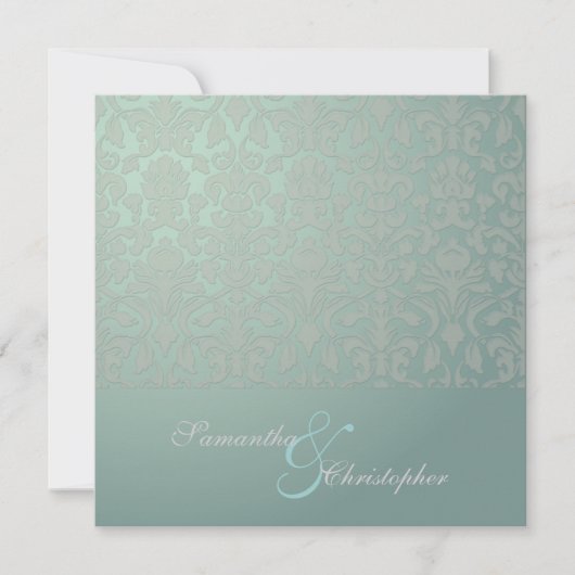 Invitations Vintages + Romantic Mariage damassé (Devant)