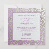 Invitations Vintages + Romantic Mariage damassé (Dos)