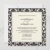 Invitations Vintages + Romantic Mariage damassé (Dos)