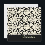 Invitations Vintages   Romantic Mariage damassé<br><div class="desc">Vintage damas noir et ivoire. Vous pouvez maintenant choisir vos propres couleurs hexadécimales à ajouter à votre arrière - plan, texte, découpe, etc. Le spectre entier de l'arc-en-ciel est à vos doigts... Vous trouverez ci-dessous un lien vers le "graphique hexachrome". Premièrement, il vous suffit de cliquer sur le bouton "customiser"...</div>