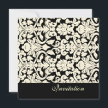 Invitations Vintages   Romantic Mariage damassé<br><div class="desc">Vintage damas noir et ivoire. Vous pouvez maintenant choisir vos propres couleurs hexadécimales à ajouter à votre arrière - plan, texte, découpe, etc. Le spectre entier de l'arc-en-ciel est à vos doigts... Vous trouverez ci-dessous un lien vers le "graphique hexachrome". Premièrement, il vous suffit de cliquer sur le bouton "customiser"...</div>