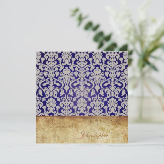 Invitations Vintages + Romantic Mariage damassé (Debout devant)
