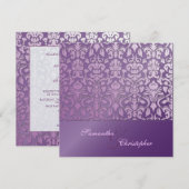 Invitations Vintages + Romantic Mariage damassé (Devant / Derrière)