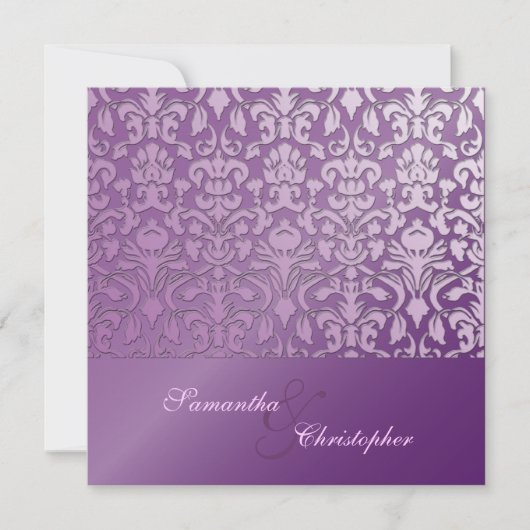 Invitations Vintages + Romantic Mariage damassé (Devant)
