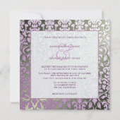 Invitations Vintages+ Romantic Mariage damassé (Dos)