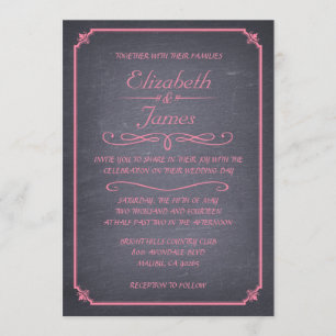 Invitations vintages roses de mariage de tableau