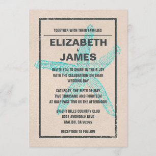Invitations vintages rustiques de mariage
