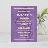 Invitations Vintages Rustiques De Mariage Violet E (Debout devant)